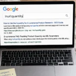 Searching inurl:quantity on Google to find e-commerce pages with quantity in the URL