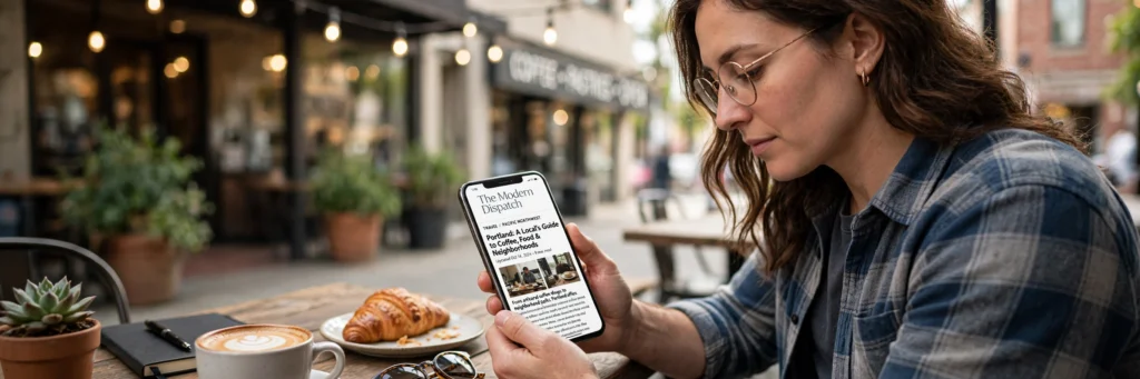 Reader in the USA browsing tozymagazine.com usa on a mobile phone