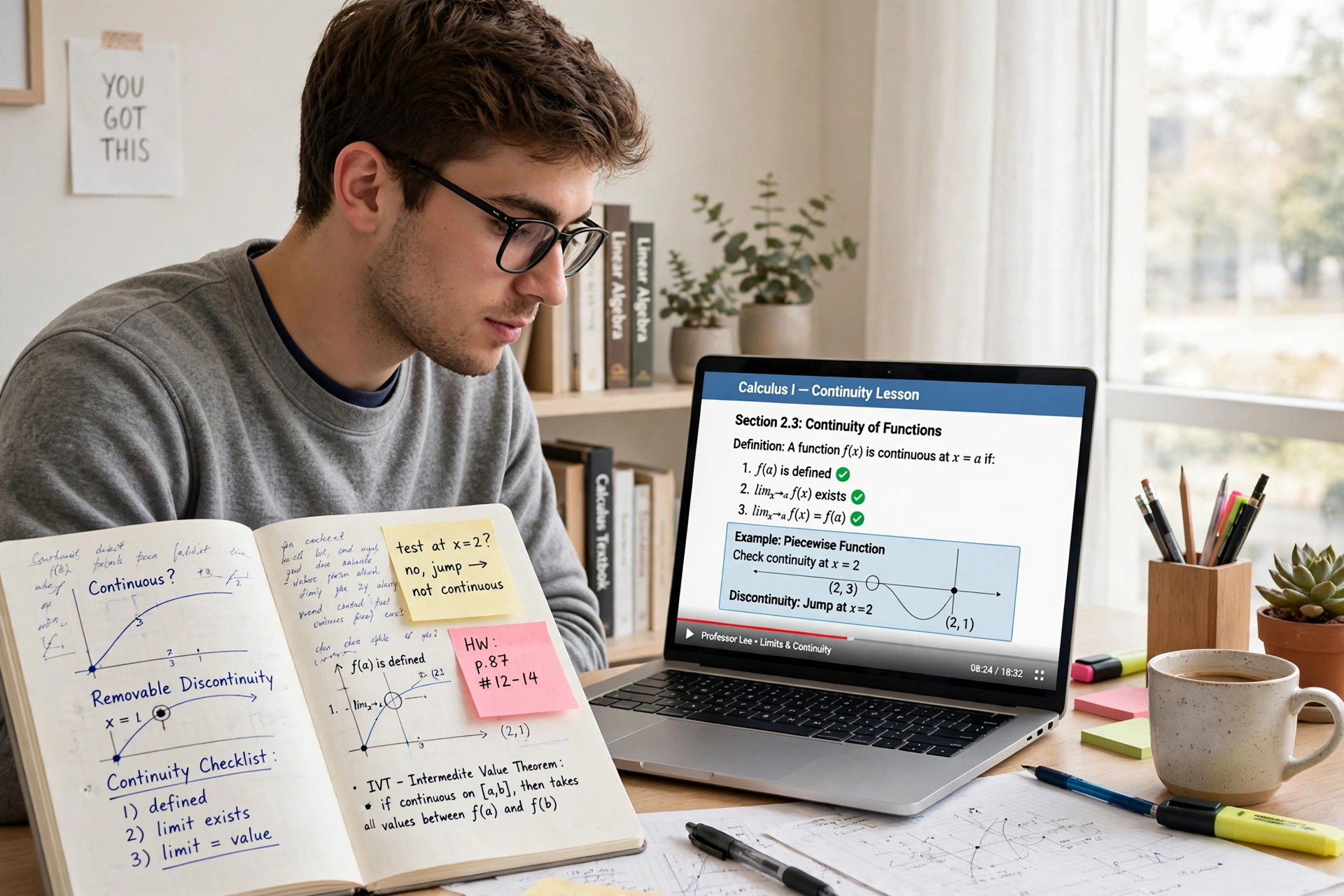 Student studying a continuity lesson online found using the inurl search operator
