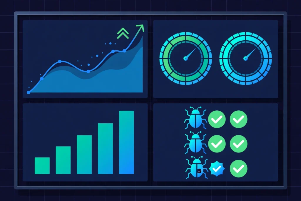 Real-time test analytics dashboard in TestWise platform code