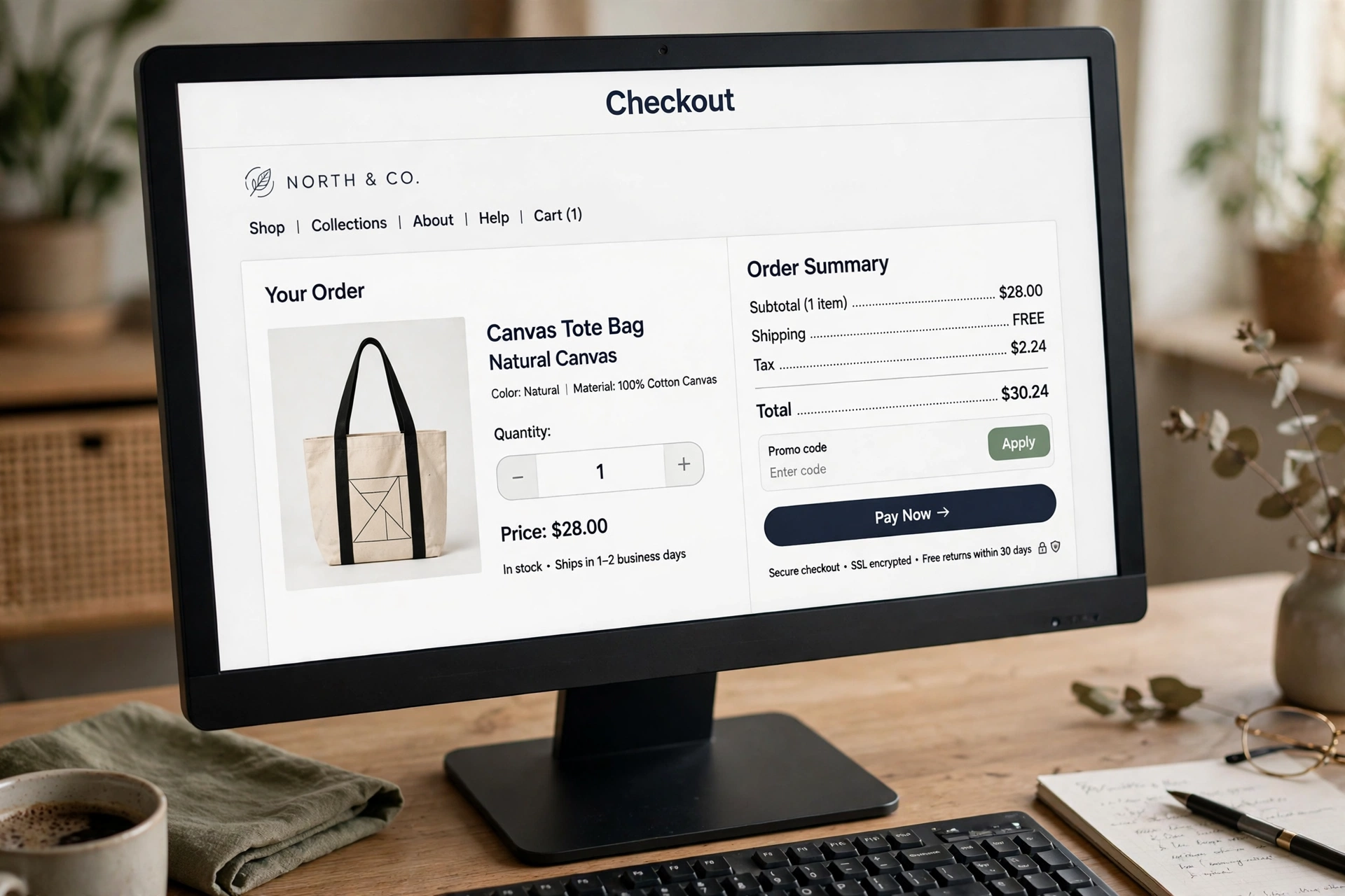 E-commerce checkout page showing quantity parameter in the URL during a site audit